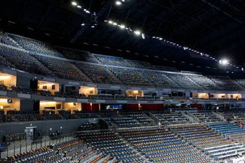 Innenansicht der Lanxess Arena mit deutschen Fahnen auf den Sitzplaetzen, Kroatien vs Deutschland, IHF Maenner Handball Weltmeisterschaft, 21.01.2019 Fotograf Neis Eibner Kroatien vs Deutschland, IHF Maenner Handball Weltmeisterschaft, 21.01.2019 Copyright: xEIBNER Alexander_Neisx EP_ANS
