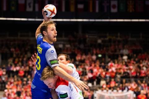 Handball WM, Schweden - Norwegen 190121 Albin Lagergren of Sweden in action during the IHF World Handball Championship match between Sweden and Norway on January 21, 2019 in Herning. Photo: Petter Arvidson BILDBYRAN kod PA 92209 Copyright: PETTERxARVIDSON BB190121PA015