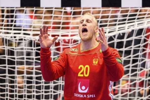 190121 Goalkeeper Mikael Appelgren of Sweden looks dejected during the IHF World Handball Championship match between Sweden and Norway on January 21, 2019 in Herning. Photo: Petter Arvidson BILDBYRAN kod PA 92209 Copyright: PETTERxARVIDSON BB190121PA044