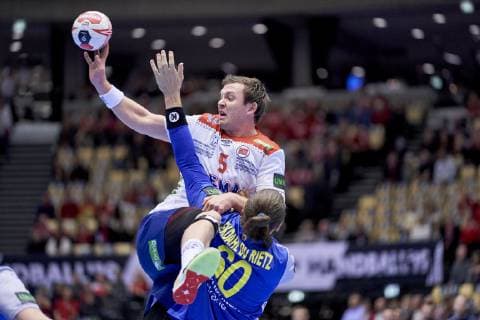 IHF Men s World Championship WM Weltmeisterschaft 2019 Group C handball match. Sander Sagosen (5) of Norway during the men s IHF Handball World Championship Main Round Group 2 between Sweden and Noway at the Jyske Bank Boxen arena in Herning Denmark on Monday January 21, 2019. Denmark 