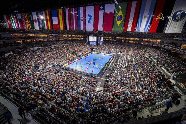 Köln, Deutschland 21. Januar 2019: WM 2019 Männer - Hauptrunde - Spanien vs. Brasilien Übersicht Arena Köln Lanxess Arena Nordrhein-Westfalen Deutschland