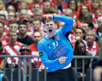Goalkeeper Torbjoern Bergerud of Norway celebrates during the men s IHF Handball World Championship WM Weltmeisterschaft Main Round Group 2 match between Sweden and Norway in Herning, Denmark, Monday, Jan. 21, 2019.. , Herning Jylland Denmark Copyright: HenningxBagger HenningxBaggerx COP103 spdk20190121-194422-L