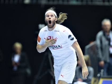 Mikkel Hansen of Denmark afther a goal during the men s IHF Handball World Championship WM Weltmeisterschaft Main Round Group 2 match between Egypt and Denmark in Herning, Denmark, Monday, Jan. 21, 2019.. , Herning Jylland Denmark Copyright: HenningxBagger HenningxBaggerx COP105 spdk20190121-204157-L