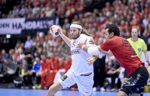 IHF Men s World Championship WM Weltmeisterschaft 2019 Group C handball match. Mikkel Hansen (24) of Denmark during the men s IHF Handball World Championship Main Round Group 2 between Denmark and Egypt at the Jyske Bank Boxen arena in Herning Denmark on Monday January 21, 2019. Denmark 