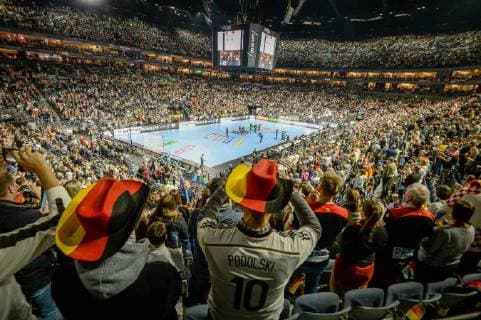 Koeln, Deutschland, 21.01.2019, IHF Handball WM 2019, Hauptrunde, Kroatien - Deutschland, A general view of the Lanxess Arena during the 26th Mens Handball World Championship WM Weltmeisterschaft 2019. ( DeFodi520