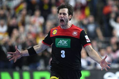 Handball-WM Hauptrunde Kroatien - Deutschland am 21.01.2019 in der Lanxess Arena in Köln Torjubel Uwe Gensheimer ( Deutschland )