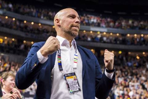 Köln, Deutschland 21. Januar 2019: WM 2019 Männer - Hauptrunde - Kroatien vs. Deutschland Axel Kromer Jubel Freude Emotion Köln Lanxess Arena Nordrhein-Westfalen Deutschland