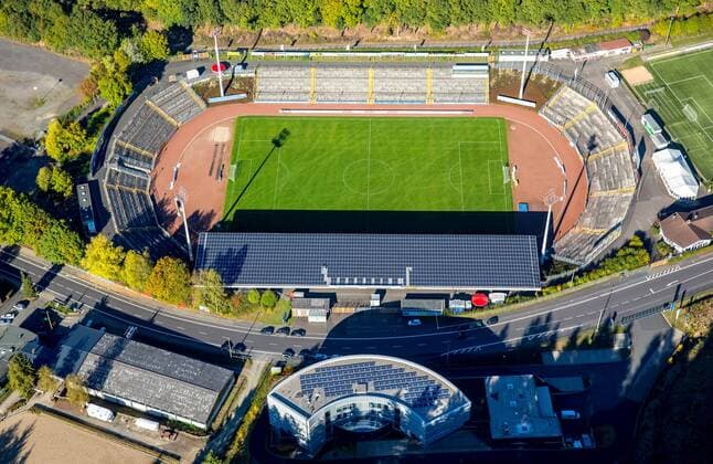 Fußball, Stadiongeschichte Sportfreunde Siegen Leimbachstadion, Siegen, Siegerland, Nordrhein-Westfalen, Deutschland !ACHTUNGxMINDESTHONORARx60xEURO!