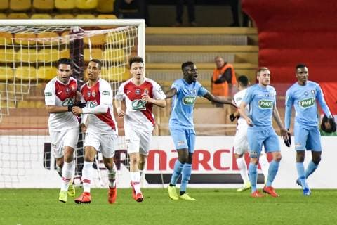 joie - Radamel Falcao (AS Monaco) - Youri Tielemans (AS Monaco) FOOTBALL : AS Monaco vs FC Metz - Coupe de France - Monaco - 22 01 2019 NorbertScanella Panoramic 