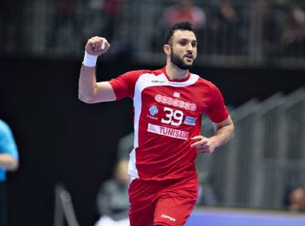 Mohamed Soussi of Tunisia during the men s IHF Handball World Championship WM Weltmeisterschaft Main Round Group 2 match between Tunisia and Egypt in Herning, Denmark, Wednesday, Jan. 23, 2019.. , Herning Jylland Denmark Copyright: HenningxBagger HenningxBaggerx COP103 spdk20190123-161241-L