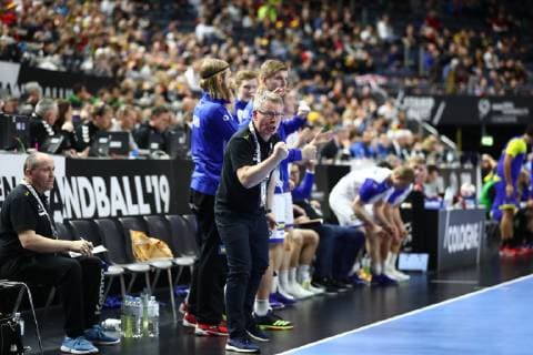 Gudmundur Gudmundsson (Trainer Island) an der Seitenlinie, Brasilien vs Island, IHF Maenner Handball Weltmeisterschaft, 23.01.2019 Fotograf Neis Eibner Brasilien vs Island, IHF Maenner Handball Weltmeisterschaft, 23.01.2019 Köln Copyright: xEIBNER Alexander_Neisx EP_ANS