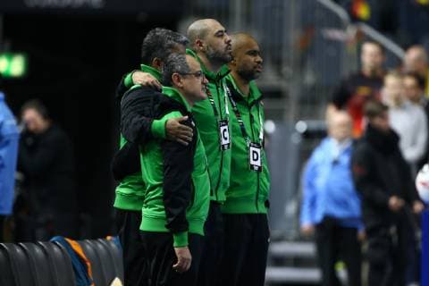 Washington Silva (Trainer Brasilien) bei der Nationalhymne, Brasilien vs Island, IHF Maenner Handball Weltmeisterschaft, 23.01.2019 Fotograf Neis Eibner Brasilien vs Island, IHF Maenner Handball Weltmeisterschaft, 23.01.2019 Köln Copyright: xEIBNER Alexander_Neisx EP_ANS
