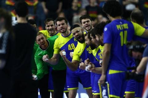 die Brasilianer feuern sich an, Brasilien vs Island, IHF Maenner Handball Weltmeisterschaft, 23.01.2019 Fotograf Neis Eibner Brasilien vs Island, IHF Maenner Handball Weltmeisterschaft, 23.01.2019 Köln Copyright: xEIBNER Alexander_Neisx EP_ANS