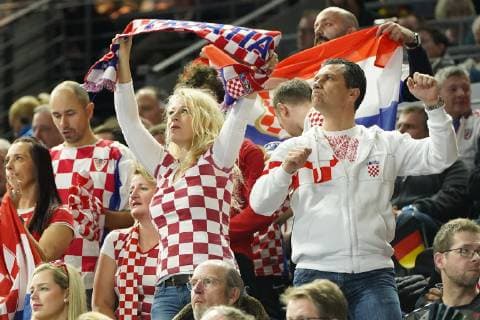 GER, IHF WM 2019, Frankreich (FRA) vs Kroatien (CRO) 23.01.2019, Lanxess Arena,Koeln, GER, IHF WM 2019, Frankreich (FRA) vs Kroatien (CRO) im Bild picture shows: Fans kroatische