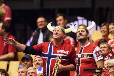 190123 Supporters of Norway during the IHF World Handball Championship match between Norway and Hungary on January 23, 2019 in Herning. Photo: Petter Arvidson BILDBYRN kod PA 92212 Copyright: PETTERxARVIDSON BB190123PA023