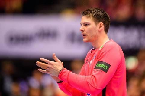 190123 Goalkeeper Torbjorn Bergerud of Norway during the IHF World Handball Championship match between Norway and Hungary on January 23, 2019 in Herning. Photo: Petter Arvidson BILDBYRAN kod PA 92212 Copyright: PETTERxARVIDSON BB190123PA024