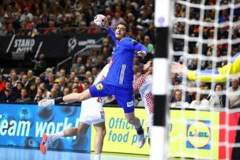 Mathieu Grebille (Frankreich) beim Wurf, Frankreich vs Kroatien, IHF Maenner Handball Weltmeisterschaft, 23.01.2019 Fotograf Neis Eibner Frankreich vs Kroatien, IHF Maenner Handball Weltmeisterschaft, 23.01.2019 Köln Copyright: xEIBNER Alexander_Neisx EP_ANS