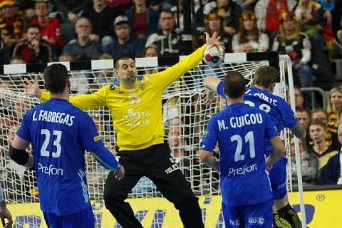 GER, IHF WM 2019, Frankreich (FRA) vs Kroatien (CRO) 23.01.2019, Lanxess Arena,Koeln, GER, IHF WM 2019, Frankreich (FRA) vs Kroatien (CRO) im Bild picture shows: Marin Å ego Torwart (CRO 55), haelt