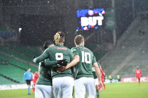 joie de lois diony (saint etienne) et de ses coequipiers FOOTBALL : Saint Etienne vs Dijon - 16e de Finale de Coupe de France - 23 01 2019 FredericChambert Panoramic 