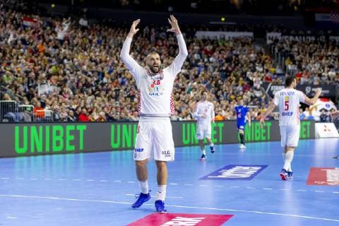 Zeljko Musa (Nr. 28, Kroatien) freut sich jubelt. Frankreich vs. Kroatien, Hauptrunde, Handball, IHF Handball Weltmeisterschaft, 23.01.19 Koeln Nordrhein-Westfalen Germany Lanxess-Arena Copyright: xAgentur54Gradx xFelixxKoenigx