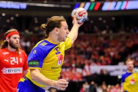 190123 Mattias Zachrisson of Sweden during the IHF World Handball Championship match between Denmark and Sweden on January 23, 2019 in Herning. Photo: Petter Arvidson BILDBYRN kod PA 92213 Copyright: PETTERxARVIDSON BB190123PA073