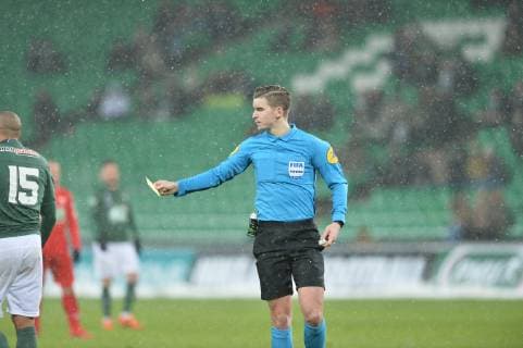Wahbi Khazri (saint etienne) et Francois Letexier (arbitre) FOOTBALL : Saint Etienne vs Dijon - 16e de Finale de Coupe de France - 23 01 2019 FredericChambert Panoramic 