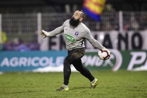 Loic Thenault (Viry) FOOTBALL : Viry Chatillon vs Caen - 1 16e Finale Coupe de France - 23 01 2019 JBAutissier Panoramic 
