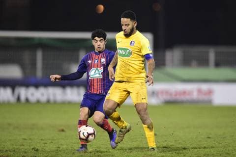 Xabier Marcilla Lafuente (Viry) vs Jad Mouaddib (Caen) FOOTBALL : Viry Chatillon vs Caen - 1 16e Finale Coupe de France - 23 01 2019 JBAutissier Panoramic 