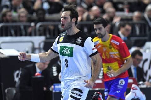 Handball-WM Hauptrunde Deutschland - Spanien am 23.01.2019 in der Lanxess Arena in Köln Uwe Gensheimer ( Deutschland ) jubelt