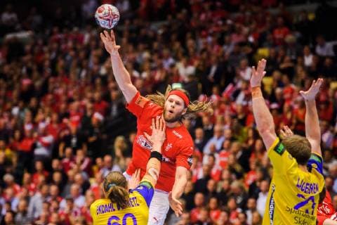 190123 Mikkel Hansen of Denmark during the IHF World Handball Championship match between Denmark and Sweden on January 23, 2019 in Herning. Photo: Petter Arvidson BILDBYRN kod PA 92213 Copyright: PETTERxARVIDSON BB190123PA112