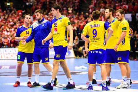 190123 Kim Andersson of Sweden looks dejected after the IHF World Handball Championship match between Denmark and Sweden on January 23, 2019 in Herning. Photo: Petter Arvidson BILDBYRN kod PA 92213 Copyright: PETTERxARVIDSON BB190123PA123