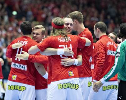 Denmark celebrates the victory in the men s IHF Handball World Championship WM Weltmeisterschaft Main Round Group 2 match between Denmark and Sweden in Herning, Denmark, Wednesday, Jan. 23, 2019.. , Herning Jylland Denmark Copyright: HenningxBagger HenningxBaggerx COP105 spdk20190123-220518-L