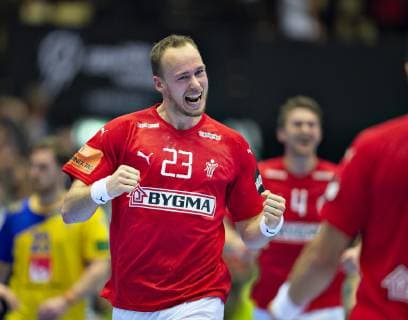 Henrik Toft Hansen of Denmark celebrates goal in the last minute during the men s IHF Handball World Championship WM Weltmeisterschaft Main Round Group 2 match between Denmark and Sweden in Herning, Denmark, Wednesday, Jan. 23, 2019.. , Herning Jylland Denmark Copyright: HenningxBagger HenningxBaggerx COP105 spdk20190123-220922-L
