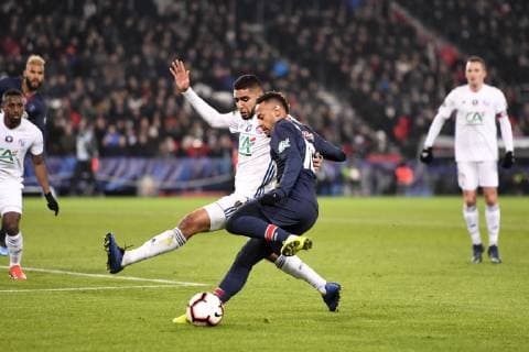10 NEYMAR JR (PSG) - 33 ISMAIL AANEBA (STRA) FOOTBALL : Paris SG vs Strasbourg - Coupe de France - 23 01 2019 AnthonyBIBARD FEP Panoramic 