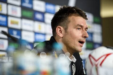 190124 Christian Prokop, head coach of Germany during a press event with the national teams of Germany and Norway on January 24, 2019 in Hamburg. Photo: Ludvig Thunman BILDBYRN kod LT 35583 Copyright: LUDVIGxTHUNMAN BB190124LT014