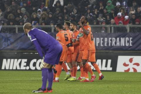 Joie sur le But de Moussa Dembele (OL) FOOTBALL : Amiens SC Vs Olympique Lyonnais - Coupe de France - 1 16eme finale - 24 01 2019 MichaelBaucher Panoramic 
