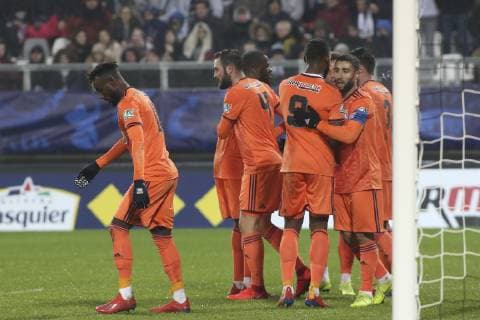 Joie sur le but de Leo Dubois (OL) - Nabil Fekir (OL) FOOTBALL : Amiens SC Vs Olympique Lyonnais - Coupe de France - 1 16eme finale - 24 01 2019 MichaelBaucher Panoramic 