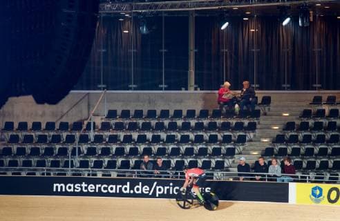 Radsport Bahnradsport 24.01.2019 108 SIX DAY BERLIN 108. Berliner Sechstagerennen VELODROM an der Landsberger Chaussee SPRINT leere Zuschauer Plätze