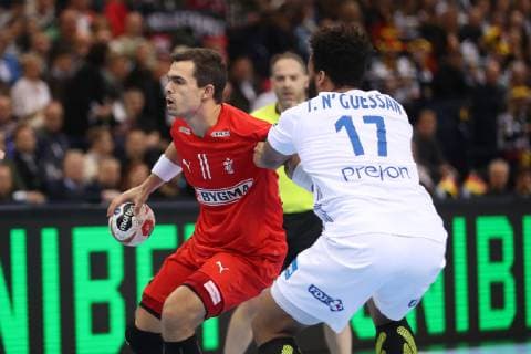 26th Mens Handball World Championship WM Weltmeisterschaft Daenemark vs Frankreich, 25.01.19 Rasmus Schmidt Lauge (Daenemark, 11) gegen Timothey N Guessan (Frankreich, 17)