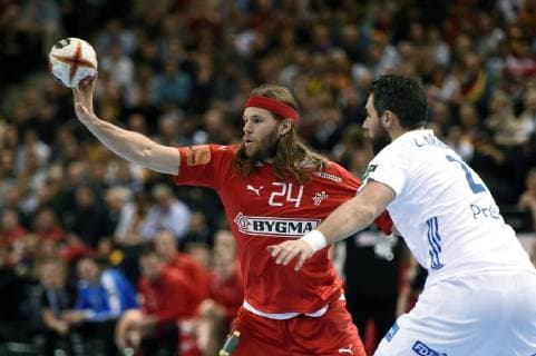 Mikkel Hansen i aktion i VM semifinalen mellem Danmark-Frankrig i Hamborg, Tyskland, fredag den 25 januar 2019. . , Hamburg Tyskland Denmark Copyright: LiselottexSabroex COP102 spdk20190125-174523-L