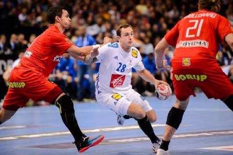 190125 Valentin Porte of France during the IHF World Handball Championship match between Denmark and France on January 25, 2019 in Hamburg. Photo: Ludvig Thunman BILDBYRN kod LT 35584 Copyright: LUDVIGxTHUNMAN BB190125LT012