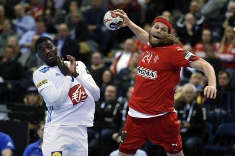 Mikkel Hansen i aktion i VM semifinalen mellem Danmark-Frankrig i Hamborg, Tyskland, fredag den 25 januar 2019. . , Hamburg Tyskland Denmark Copyright: LiselottexSabroex COP102 spdk20190125-175317-L