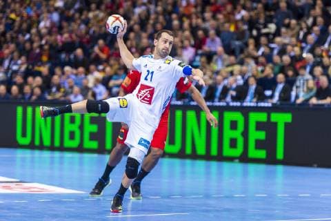 Hamburg, Deutschland 25. Januar 2019: WM 2019 Männer - Halbfinale - Deutschland vs. Norwegen Michael Guigou (Frankreich) Hamburg Barclaycard Arena Deutschland