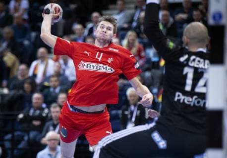 Magnus Landin of Denmark during the men s IHF Handball World Championship WM Weltmeisterschaft semifinal between Denmark-France in Hamburg , Germany, on Friday, Jan. 25, 2019. , Hamburg Denmark Copyright: Scanpix LiselottexSabroex COP102 spdk20190125-181731-L