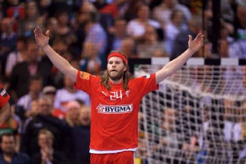 Handball Hamburg 25.01.2019 Weltmeisterschaft 2019 Weltmeisterschaften der Männer Halbfinale Dänemark (DAN) vs Frankreich (FRA) HANSEN Mikkel (Dänemark, No.24)