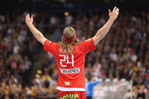 26th Mens Handball World Championship WM Weltmeisterschaft Daenemark vs Frankreich, 25.01.19 Jubel Torjubel bei Morten Toft Olsen (Daenemark, 25)