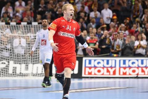 26th Mens Handball World Championship WM Weltmeisterschaft Daenemark vs Frankreich, 25.01.19 Jubel nach Sieg Anders Zachariassen (Daenemark, 14)
