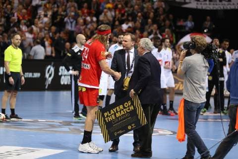 26th Mens Handball World Championship WM Weltmeisterschaft Daenemark vs Frankreich, 25.01.19 Spieler des Spiels Mikkel Hansen (Daenemark, 24)
