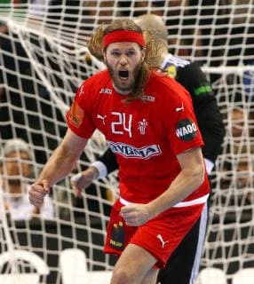 Mikkel Hansen Freude Emotion jubelnd Jubel nach Tor Handball Weltmeisterschaft WM Herren Halbfinale Saison 2018 2019 25.01.2019 Dänemark DEN vs. Frankreich FRA