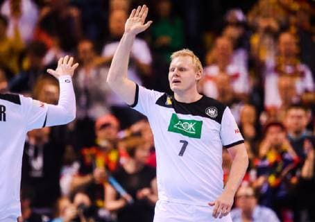 190125 Patrick Wiencek of Germany celebrates during the IHF World Handball Championship match between Germany and Norway on January 25, 2019 in Hamburg. Photo: Ludvig Thunman BILDBYRN kod LT 35585 Copyright: LUDVIGxTHUNMAN BB190125LT050